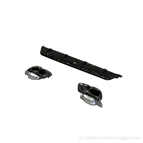 Glossy Black ABS Rear Valance Bumper Diffuser Lip with Steel Exhaust Tips for BMW X6 G06 2023-2024